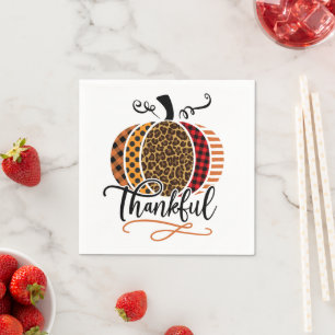 Thankful Pumpkin Patchwork Napkin