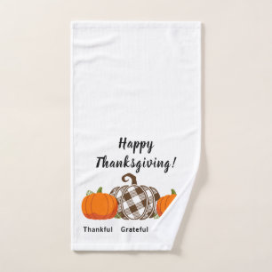 Thankful Pumpkin Thanksgiving Guest Hand Towel