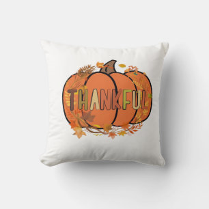 Thankful Pumpkin Thanksgiving T-Shirt - Gifts - De Cushion