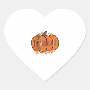 Thankful Pumpkin Thanksgiving T-Shirt - Gifts - De Heart Sticker