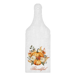 Thankful Pumpkins & Flowers Fall Cutting Board