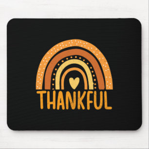 Thankful Rainbow Thanksgiving Fall Season Autumn Mouse Mat