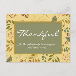 Thankful Real Estate Client Appreciation  Holiday Postcard