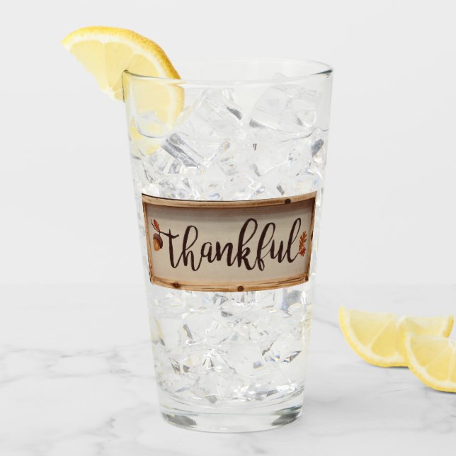 Thankful Rustic Fall Glass (Front Ice)