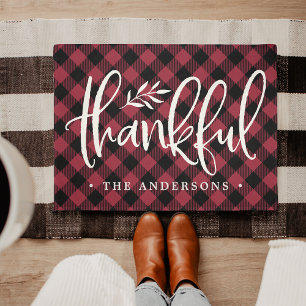 Thankful Season   Personalised Thanksgiving Doormat
