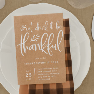 Thankful Season   Thanksgiving Dinner Invitation
