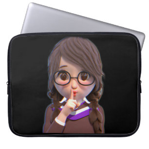 Thankful Shush Cute Librarian Laptop Sleeve
