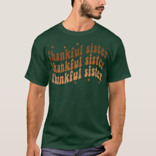 Thankful Sister Cheetah Heart Sister Life Fall Tha T-Shirt
