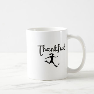 Thankful Soccer Player Girl Thanksgiving Footller  Coffee Mug