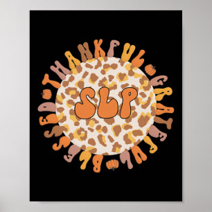 Thankful Speech Language Pathologist Thanksgiving Poster