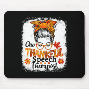 Thankful Speech Therapist Fall Thanksgiving Messy  Mouse Mat