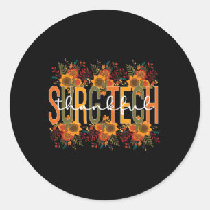 Thankful Surgical Technologist Thanksgiving Surgic Classic Round Sticker