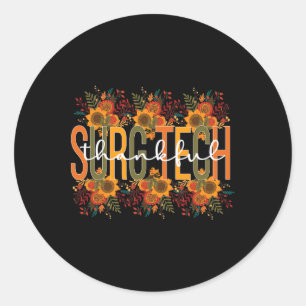Thankful Surgical Technologist Thanksgiving Surgic Classic Round Sticker