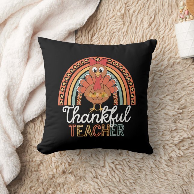 Thankful Teacher Blessed Thanksgiving School Cushion (Blanket)