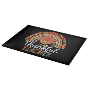 Thankful Teacher Blessed Thanksgiving School Cutting Board