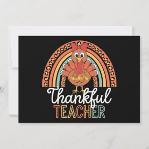 Thankful Teacher Blessed Thanksgiving School Holiday Card