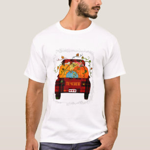 Thankful Teacher Fall Autumn Pumpkins Truck Thanks T-Shirt