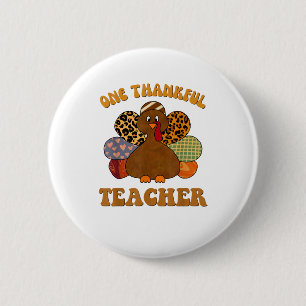 thankful teacher for women fall teacher thanksgivi 6 cm round badge