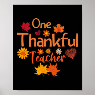 Thankful Teacher For Women Fall Teacher Thanksgivi Poster