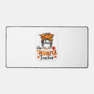 thankful teacher for women fall thanksgiving messy desk mat