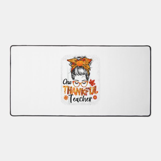 thankful teacher for women fall thanksgiving messy desk mat (Front)