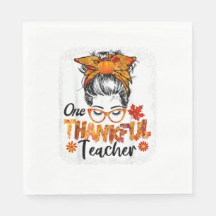thankful teacher for women fall thanksgiving messy napkin