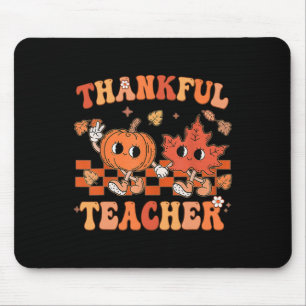 Thankful Teacher Retro Groovy Thanksgiving Fall 1 Mouse Mat