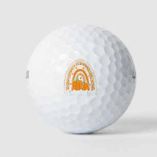 Thankful Teacher Thanksgiving Rainbow Leopard Fall Golf Balls