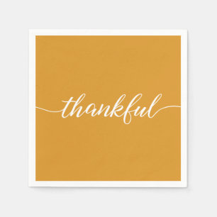 Thankful   Thanksgiving Script font   Orange Napkin