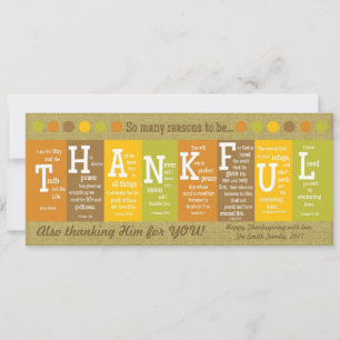 THANKFUL Thanksgiving Scripture Card-Customise It! Holiday Card