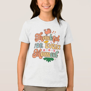 Thankful Thanksgiving T-Shirt Tri-Blend Shirt