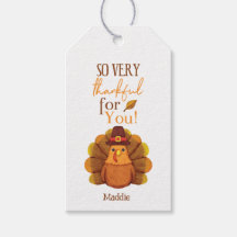 Thankful - Thanksgiving Turkey Tags