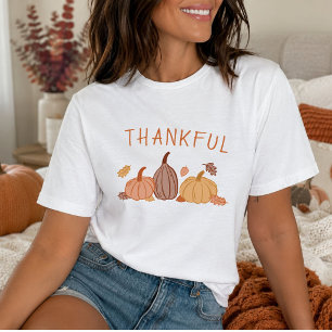 Thankful Thanksgiving Whimsical Pumpkin Doodles T-Shirt