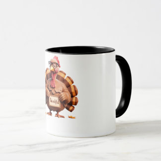 Thankful Turkey Design – Funny Holiday Art Mug