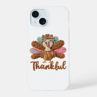 Thankful Turkey Design – Latch Hook Yarn Crochet S iPhone 15 Case