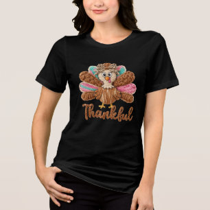 Thankful Turkey Design – Latch Hook Yarn Crochet S Tri-Blend Shirt