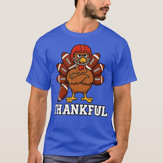 Thankful Turkey Football T-Shirt (Front)