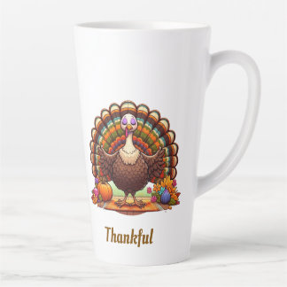 Thankful, Turkey meditating Latte Mug