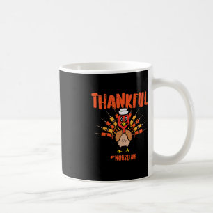 Thankful Turkey Nurse Life Cute Thanksgiving Scrub Coffee Mug