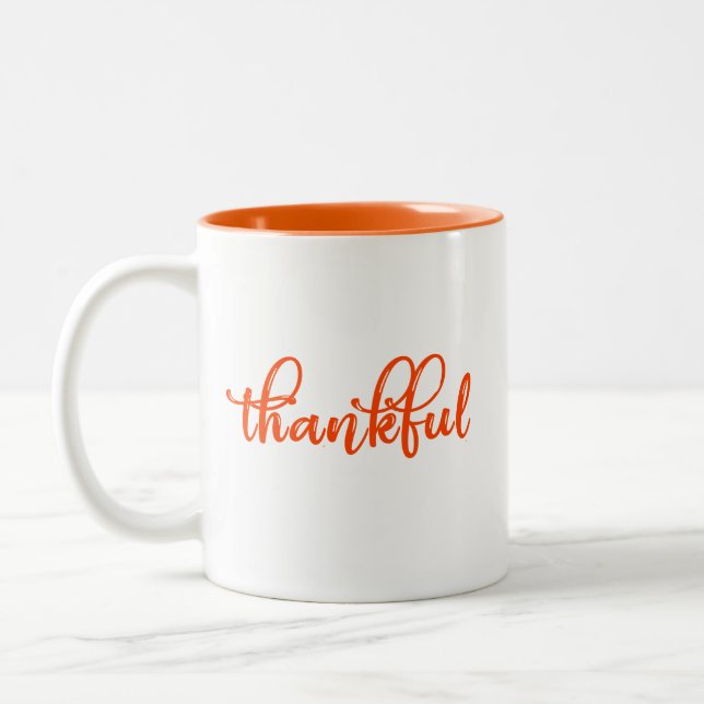 Thankful Two-Tone Coffee Mug (Left)