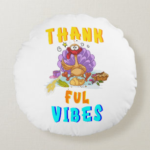 Thankful Vibes Round Cushion