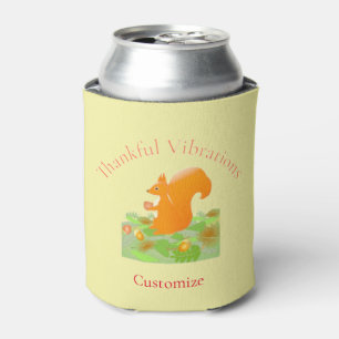 Thankful Vibes Squirrel Thunder_Cove Can Cooler