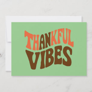 Thankful Vibes Thanksgiving Vintage Thankful Holiday Card