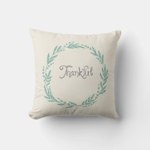 Thankful Wreath Throw Pillow