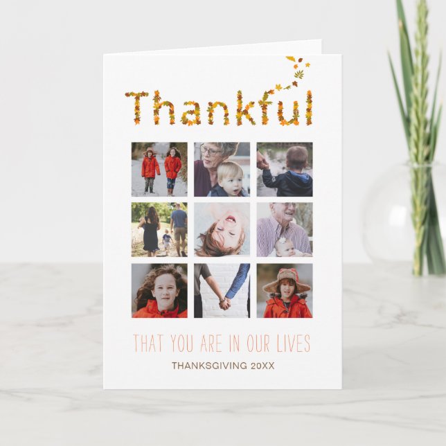 Thankful You are in Our Lives Collage Photo Card (Front)