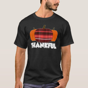 Thankfull Thanksgiving Pumpkin Flannel T-Shirt
