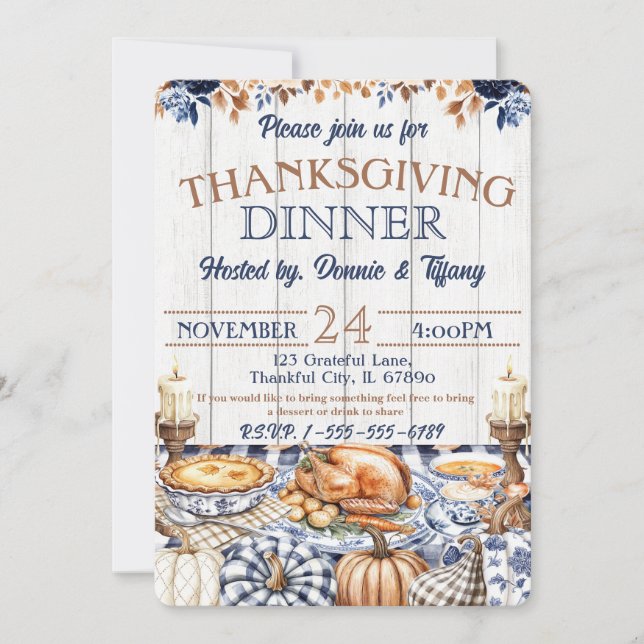 Thankgiving Dinner Family Friends Invitation (Front)