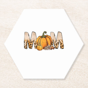 Thankgiving Mom Pumpkin Leopart Paper Coaster