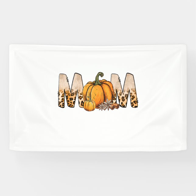 Thankgiving Mum Pumpkin Leopart Banner (Horizontal)