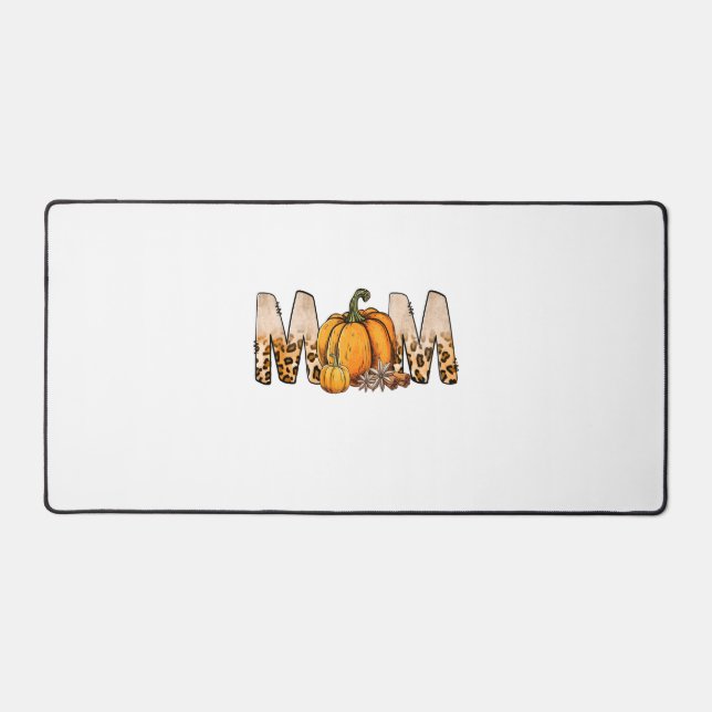 Thankgiving Mum Pumpkin Leopart Desk Mat (Front)